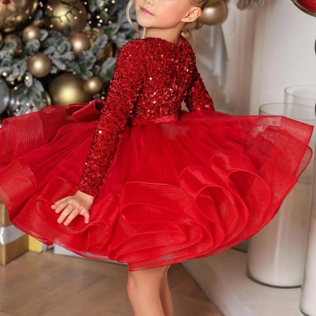 Elegant Party Dress For Kids Girl Puffy Princess Flower Girl Dress For Girls Luxurious Birthday Dress For Girls From 2 to 7 year