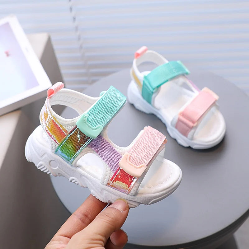 Size 21-30 Summer Baby Shoes Anti-slip Fashion Boy Girl Sandals Kid Prewalker Newborn Soft Sole Crib Shoes Toddler Beach Sandals