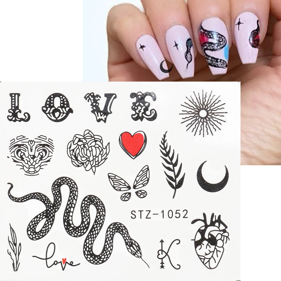 1pcs Sexy Leopard Nail Art Water Transfer Stickers Decals Animal Charm DIY Full Wrap Slider Manicure Decoration Accessory BEB304