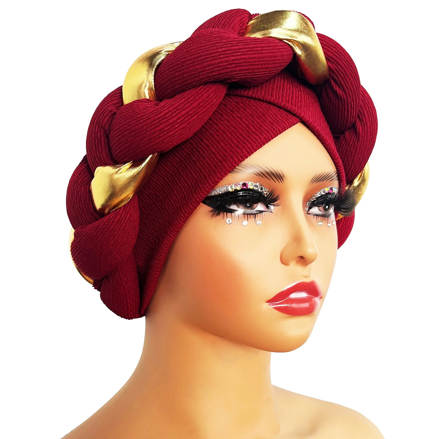 African Turban Cap Headdress Women's Pleated Hat Hair Accessories Arab Wrapped Muslim Hijab