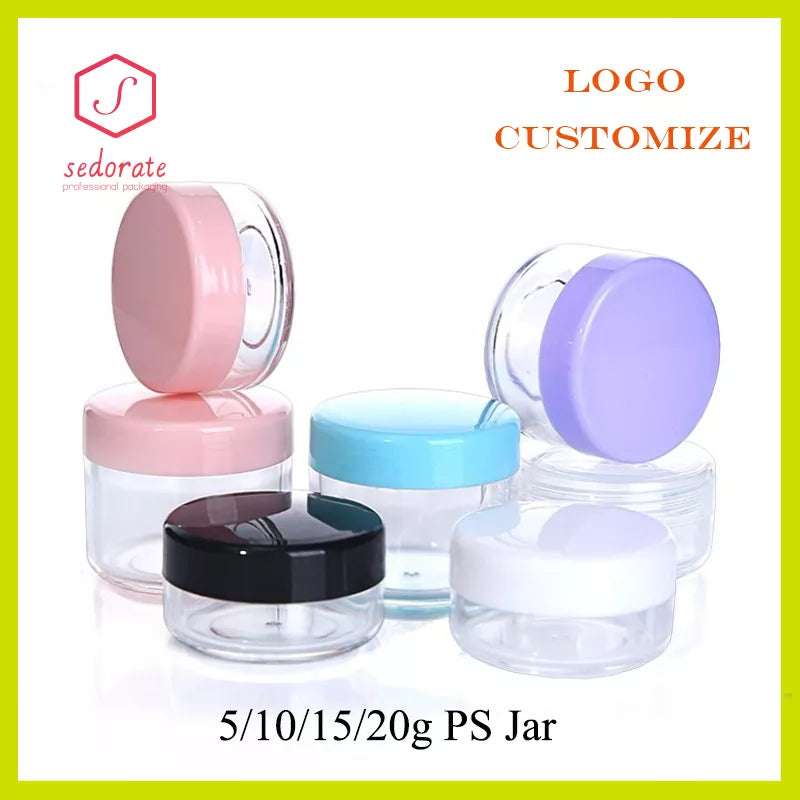 10/50/100pcs Empty Plastic Jar 5G 10G 20G Ps Jars Serum Pots Eye Cream Case Makeup Container Lip Balm Cans Cosmetic ZM003