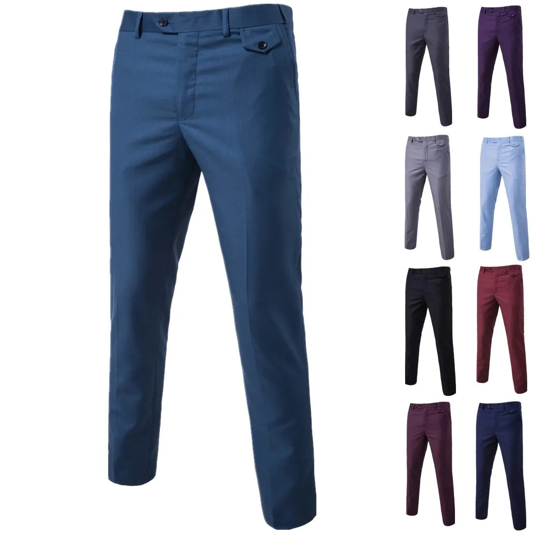 2023 Fashion New Men's Casual Boutique Business Suit Trousers / Male High Quality Slim Solid Color Dress Pants