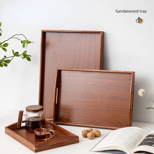 Rectangular Wooden Trays Bamboo Ebony Tea Tray Fruit Snack Coffee Breakfast Serving Trays Food Plate Platter Kitchen