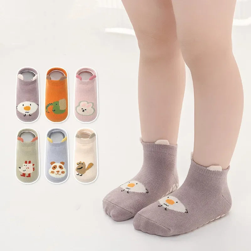 Baby Non-slip Floor Sock Cute Cartoon Animal Ankle Sock for Toddler Boy Girls Soft Cotton Spring Summer Short Sock for Newborn