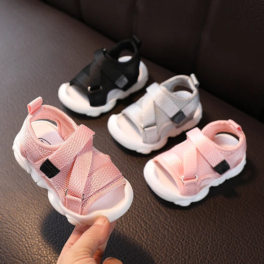 Children's Stylish Sandals Cross-Strap Summer Sandals Mesh Shoes Breathable Soft Sole 1-3 Years Old kids shoes