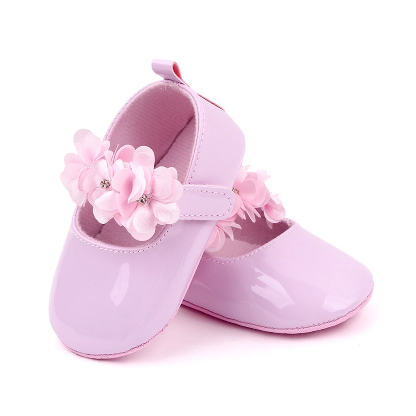 Baby Girls Cute Moccasinss Shoes Soft Sole Flower Decor PU Leather Flats Shoes First Walkers Non-Slip Summer Princess Shoes