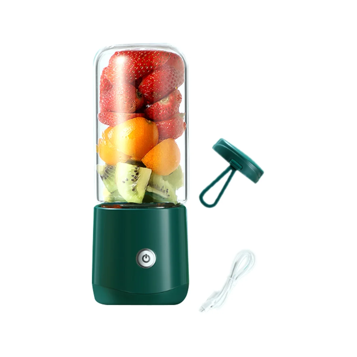 380ML Portable Blender Smoothie Juicers Cup USB Rechargeable Home Travel Personal Size Electric Fruit Mixers-Green