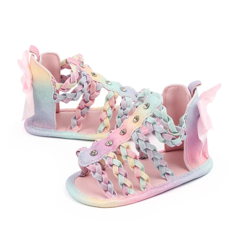 Fashion Brand Infant Baby Girl Summer Shoes Newborn Bebes Sandals Toddler Princess Footwear for 1 Year Item Bow Leather Sandalen