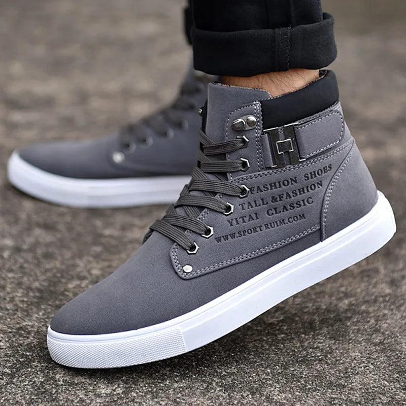 Classic Men Shoe 2022 Autumn British High Top Casual Shoe Fashion Frosted Sports Mesh Shoe Popular Casual Board Shoe Mens Tennis