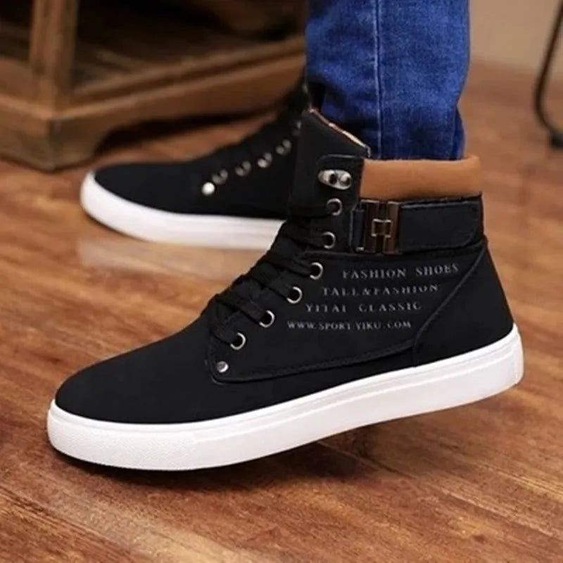 Classic Men Shoe 2022 Autumn British High Top Casual Shoe Fashion Frosted Sports Mesh Shoe Popular Casual Board Shoe Mens Tennis