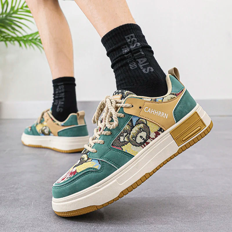 CYYTL Men Shoes Summer Leather Sneakers For Anime Casual Fashion Skateboard Platform Outdoor Sports Designer Luxury Ankle Tennis