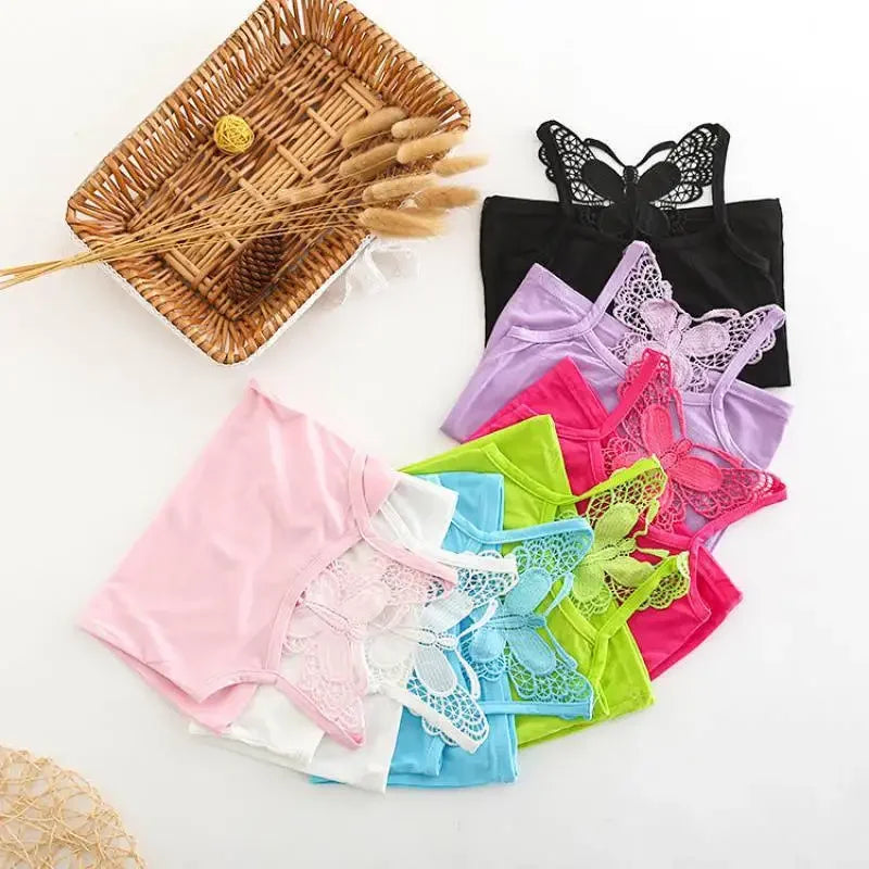 Summer Lace T Shirt For Girls Women Crop Top 3d Bow Tops Family Matching Outfits Underwear Sleeveless Tees