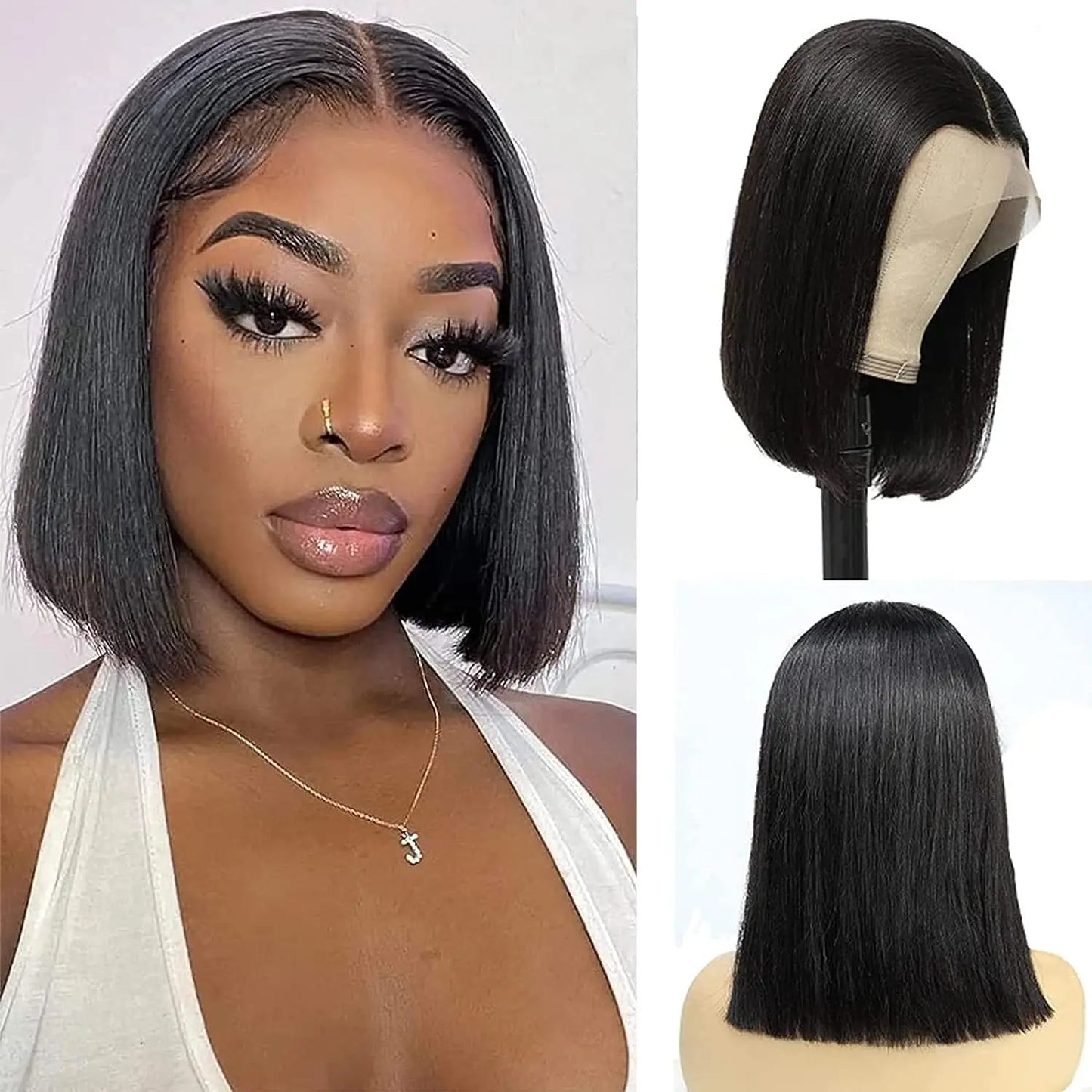 SSH Wear Go Glueless Short Bob Wig 13x4 Lace Front Wig Glueless Human Hair 4x4 Straight Lace Closure Human Hair Wigs For Women