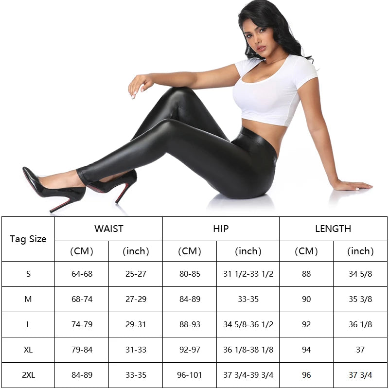 PU Faux Leather Legging Sexy Thin Black Women Leggings New Fashion Stretchy Fitness Casual Pants Warm Waterproof Skinny Push Up