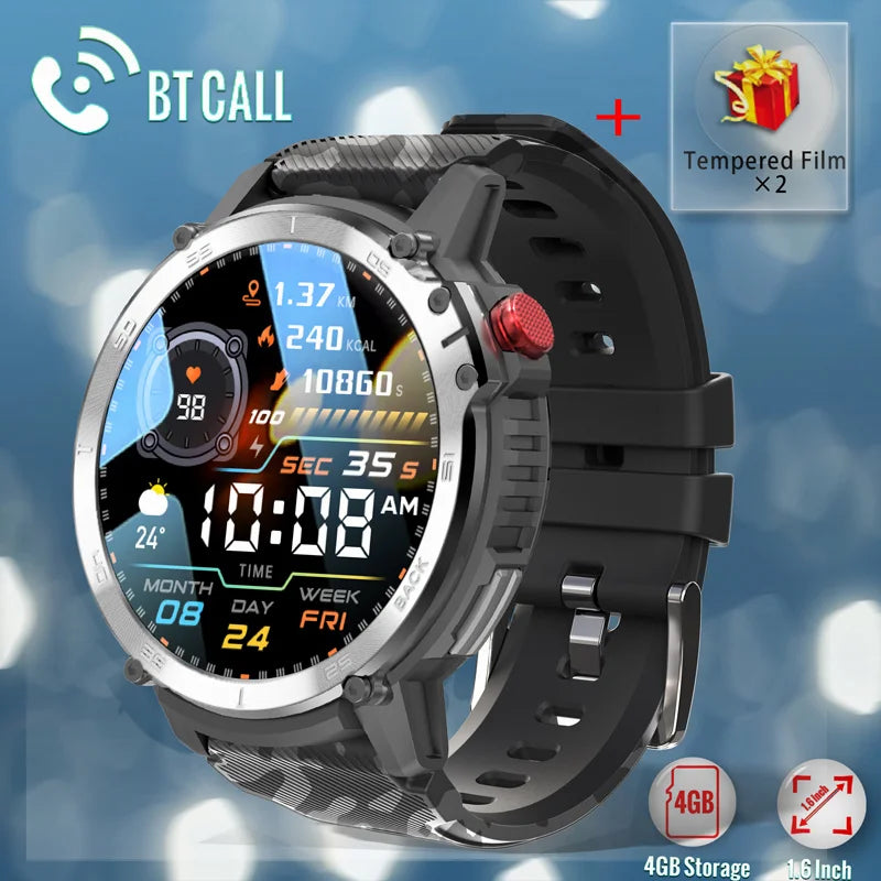 C22 Rugged Smart Watch Men 3atm Waterproof Sport Watches 1.6'' Blood Pressure Bluetooth Call Military Smartwatch For Android Ios