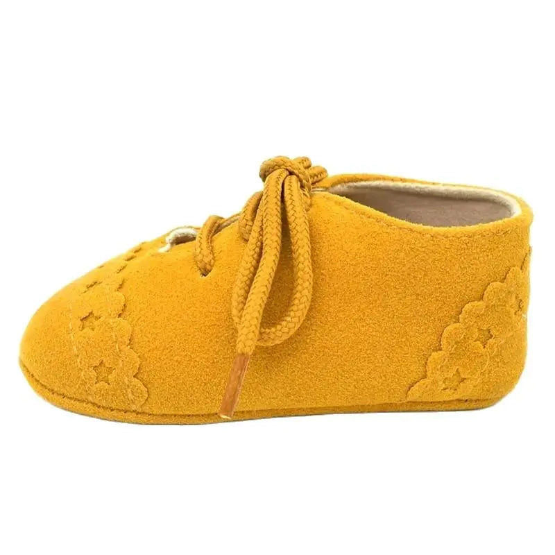 Baby Shoes Non-Slip Newborn Infant T-tied First Walkers Brand Vintage Rubber Bottom Girls Toddler Lace-UP Soft Sole Shoes