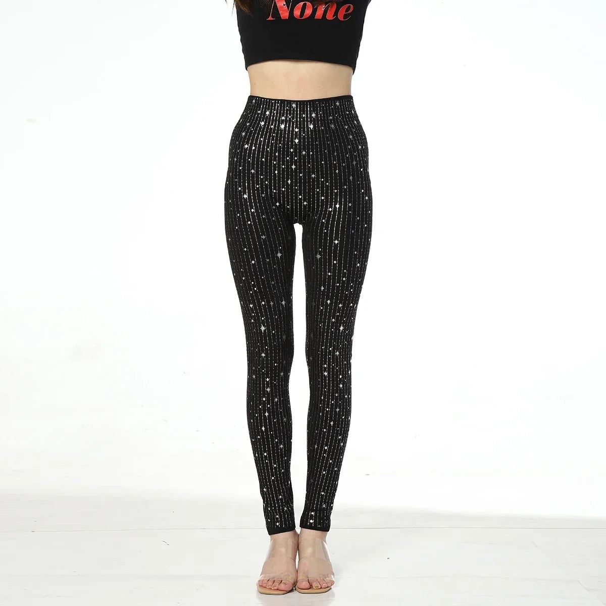 Women Pant Leggings Seamless Femme Pantalon Casual Sexy Girl Stars Shine Disco Leggings High Elasticit Shinny Leggings