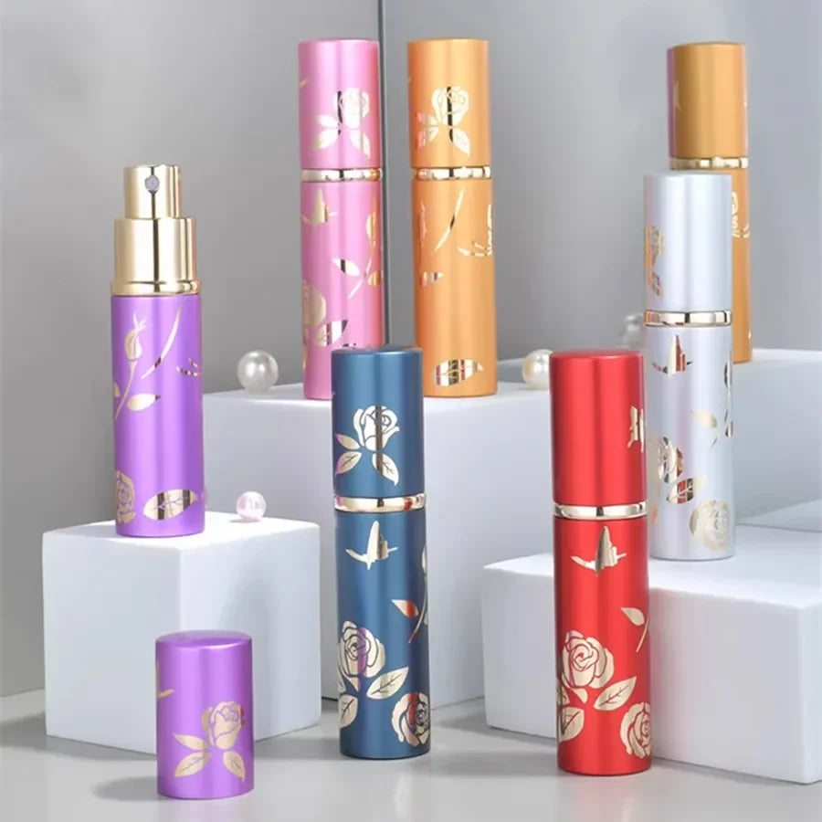 Luxury 10ml Glass Perfume Bottle Metal Perfum Bottles Empty Atomizer Glass Spray Botle Refillable Vials