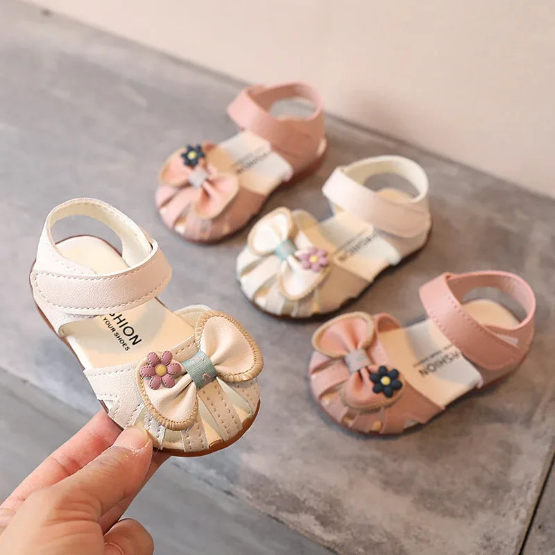 Baby Sandals Summer Girls First Walkers Toddler Beach Shoes Infant 1-2 Years Princess Sandals Breathable Shoes SXJ049