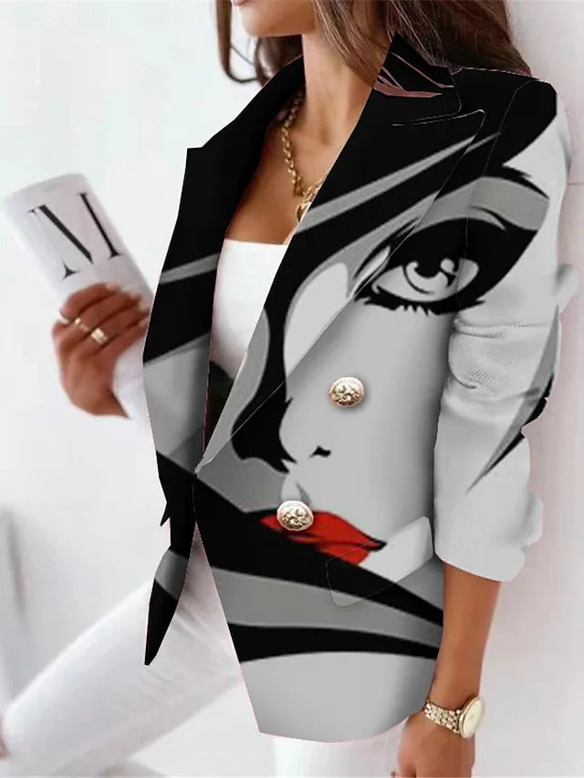 Women's Clothing Line Face Suit Western-Style Clothes Lapel Button Lid Pocket Fashion