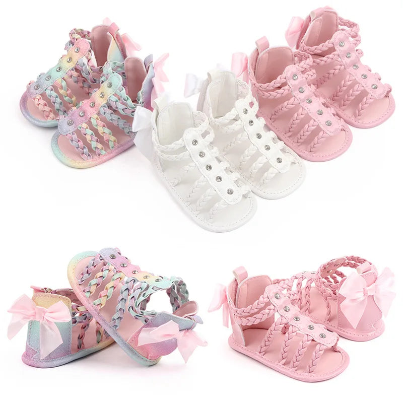 Fashion Brand Infant Baby Girl Summer Shoes Newborn Bebes Sandals Toddler Princess Footwear for 1 Year Item Bow Leather Sandalen