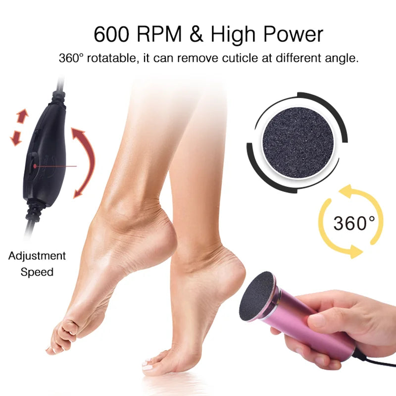 Electric Callus Peel Remover Foot File Hard Dead skin Polisher Exfoliating Grinding Pedicure Feet Care Tools Smooth Machine