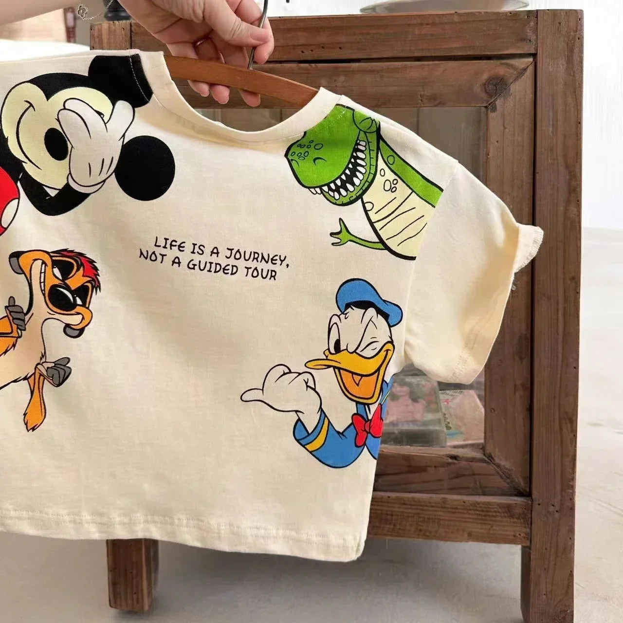 Summer Girls Short Sleeve Tshirt Cartoon Mickey Mouse Donald Duck Children Toddler Cotton Pajama Tops Boys Kids Clothes Outfits