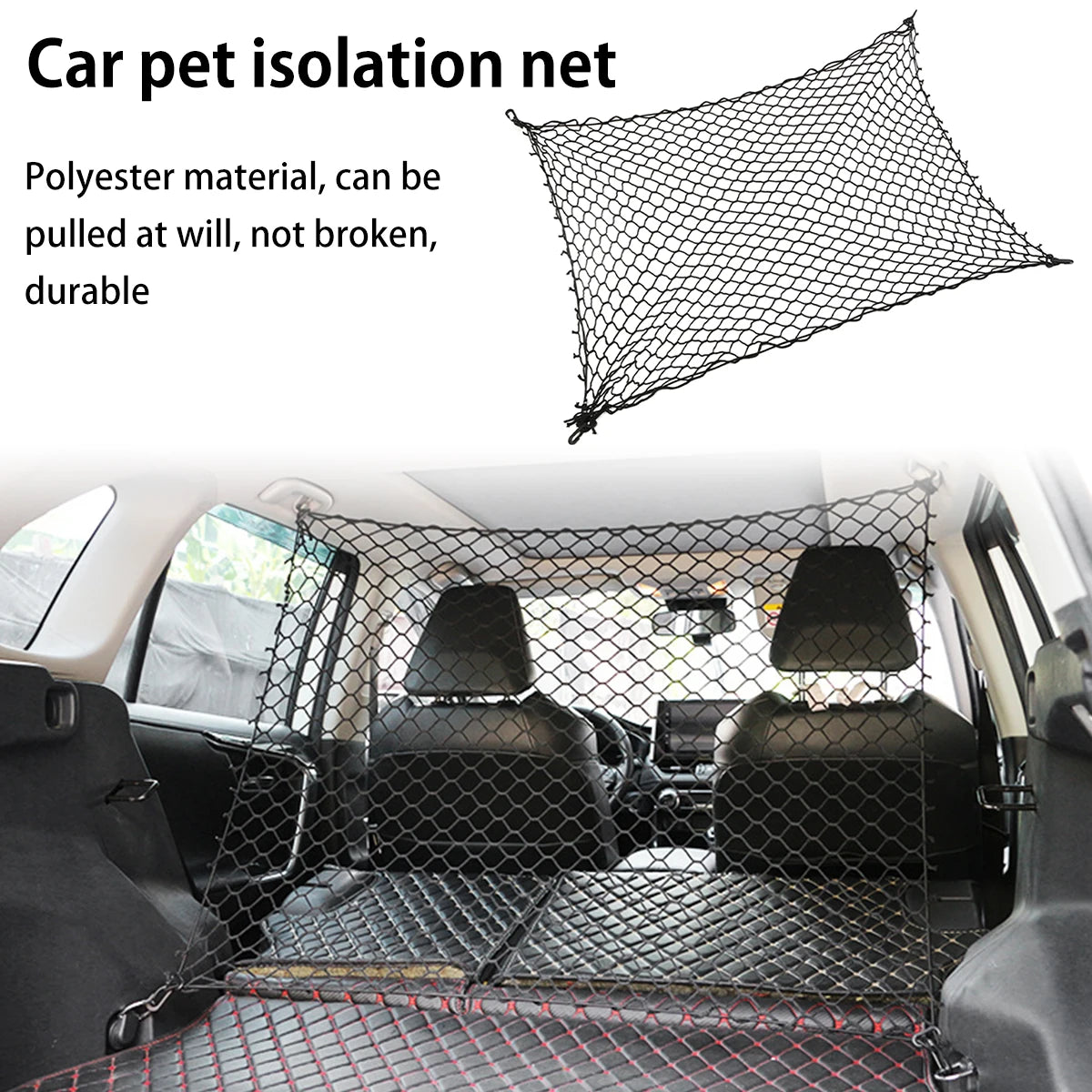 Car Dog Barrier Net Rear Seat Car Protection Net Reusable Foldable Car Dog Fence Universal Car Pet Isolation For Dog Supplies