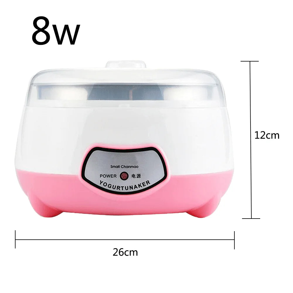 XEOLEO Yogurt Maker Mini Automatic Yogurt Machine Household DIY Yogurt Tools Kitchen Appliances Stainless Steel Tank Pink 220V