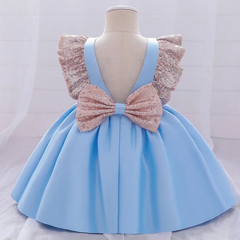 2024 Christmas Infantil Flower Dress For Girls 1st Birthday Party Wedding Lace Tutu Kids Clothes Baby Princess Vestido Costume