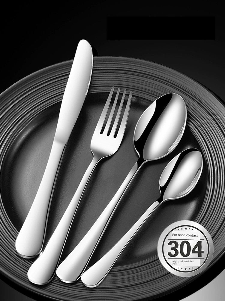 304 Stainless Steel Western Tableware Steak Knife and Fork Plate Set Household Full Set High-End Knife, Fork and Spoon Three-Piece Set