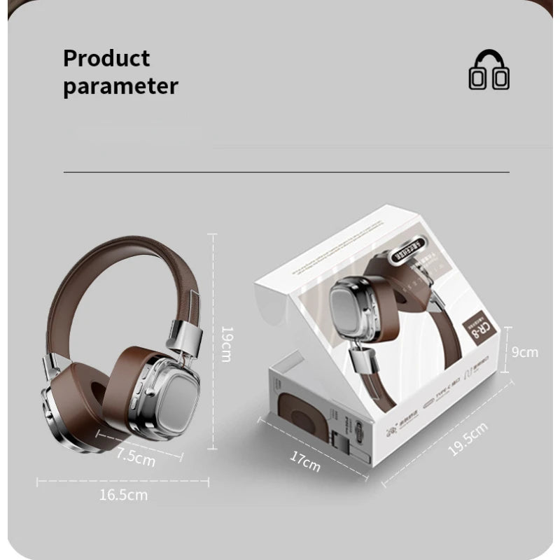 2024 New CR-8 Classic Over Ear Headsets Studio Dj Stereo Bluetooth5.3 Wireless Retro Headphones Touch Control Type C Earphones