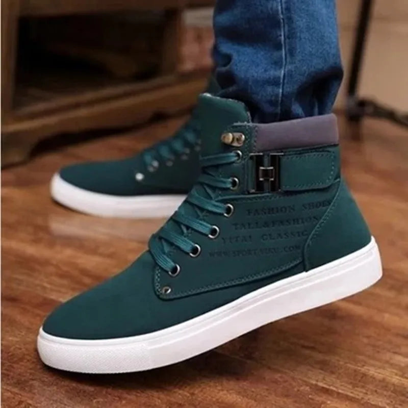 Classic Men Shoe 2022 Autumn British High Top Casual Shoe Fashion Frosted Sports Mesh Shoe Popular Casual Board Shoe Mens Tennis