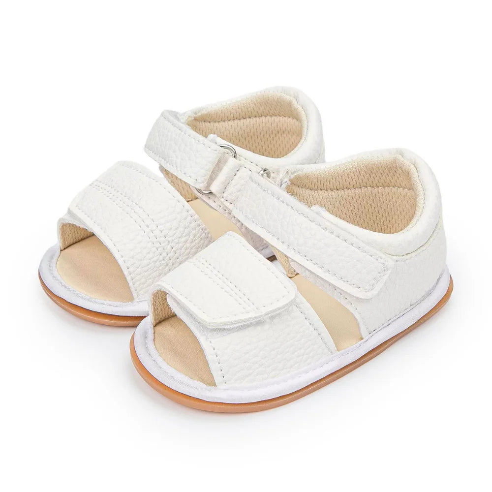 Summer Sandals Baby Boy Girl PU Leather Shoes Baby Garden Girl Sandals Rubber Sole Flat Anti-slip First Walkers Baby Shoes