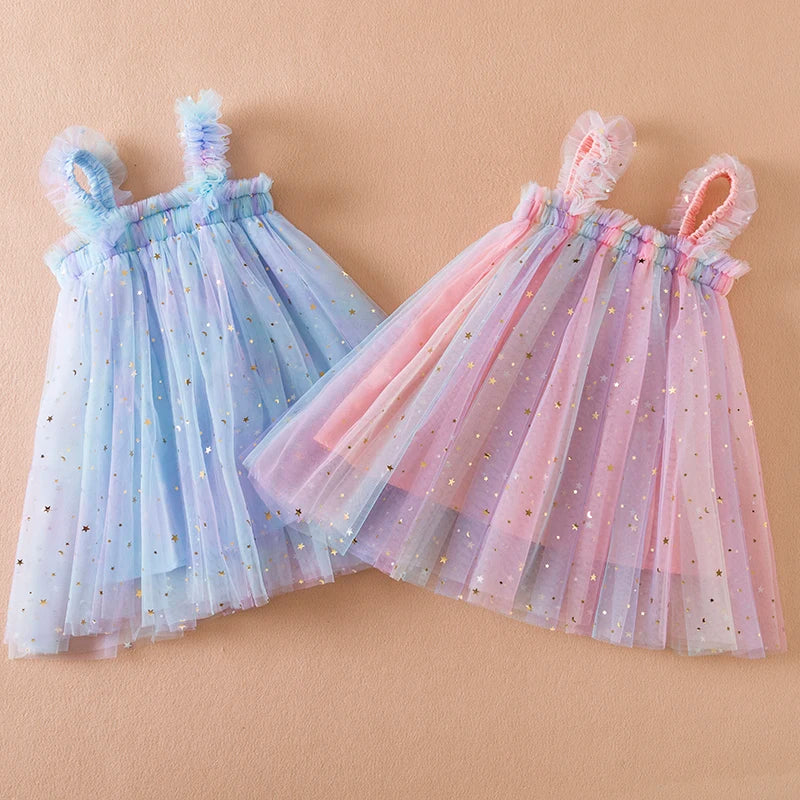 Toddler Baby Girls Dress Lace Embroidery Sleeveless Summer Tutu Party Ball Gown Kids Children Birthday Baptism Princess Costume