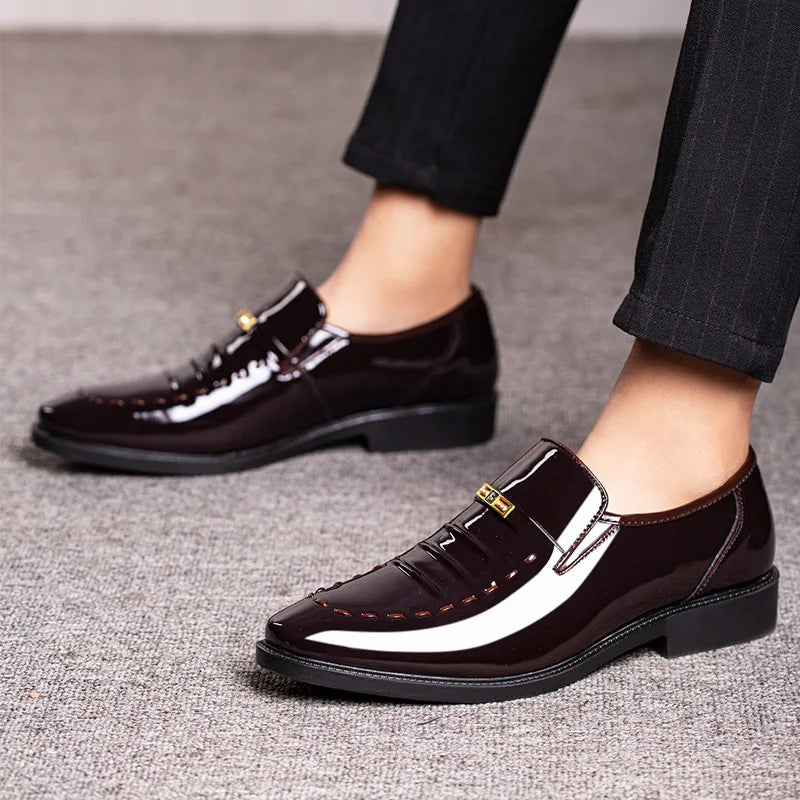 Patent Leather Men Dress Shoes Classic Formal Leather Shoes for Men Formal Office Work Shoes Men Party Oxfords Business Shoes