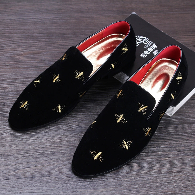 Ethnic-Style Brushed Pointed Leather Shoes