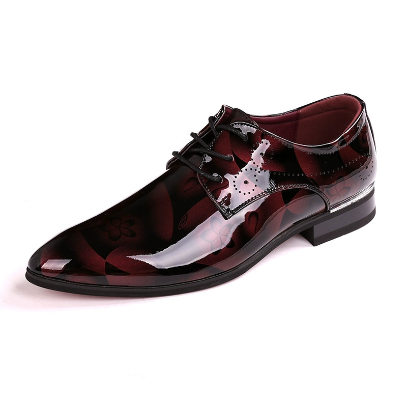 British Style Youth Personalized Insole Height Increasing Wedding Pointed Leather Shoes