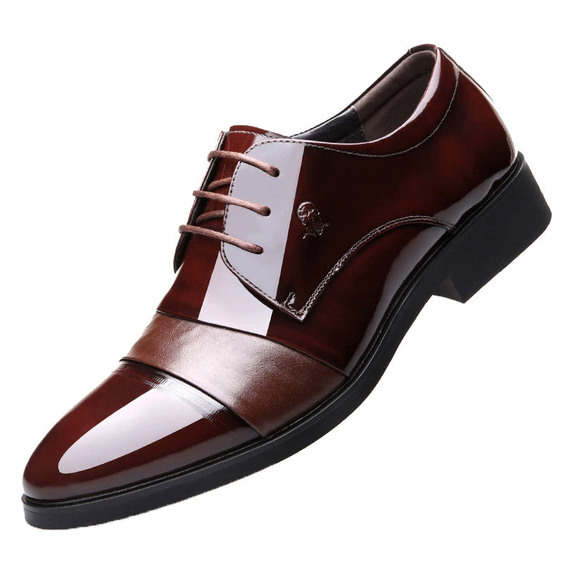 Elderly Head Business Formal Wear Middle-Aged Breathable Lace up Leather Shoes