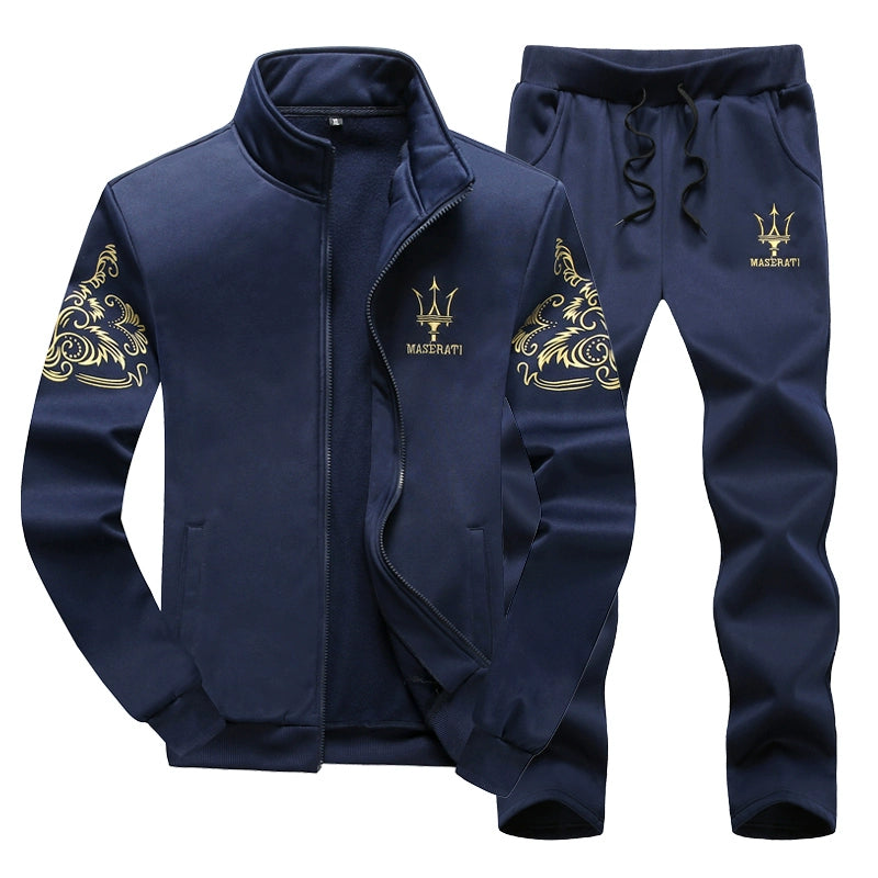 Men's Spring and Autumn Holly Cotton Sports Suit