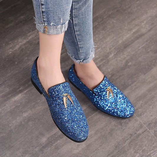 Casual Korean Style Hair Stylist Fashionable Sequins Loafers