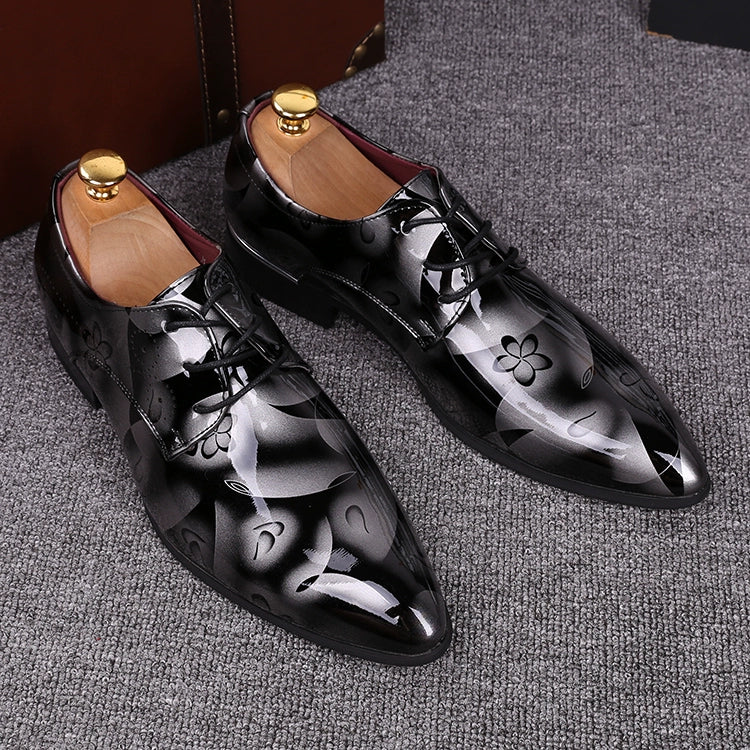 Casual Pointed Toe Insole Height Increasing Stylist Formal Leather Shoes